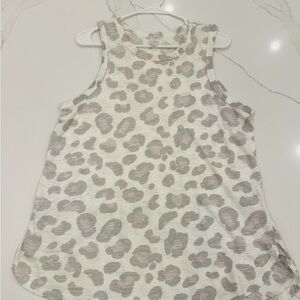 Mud Pie Women’s Leopard Print Tank Top - White & Gray